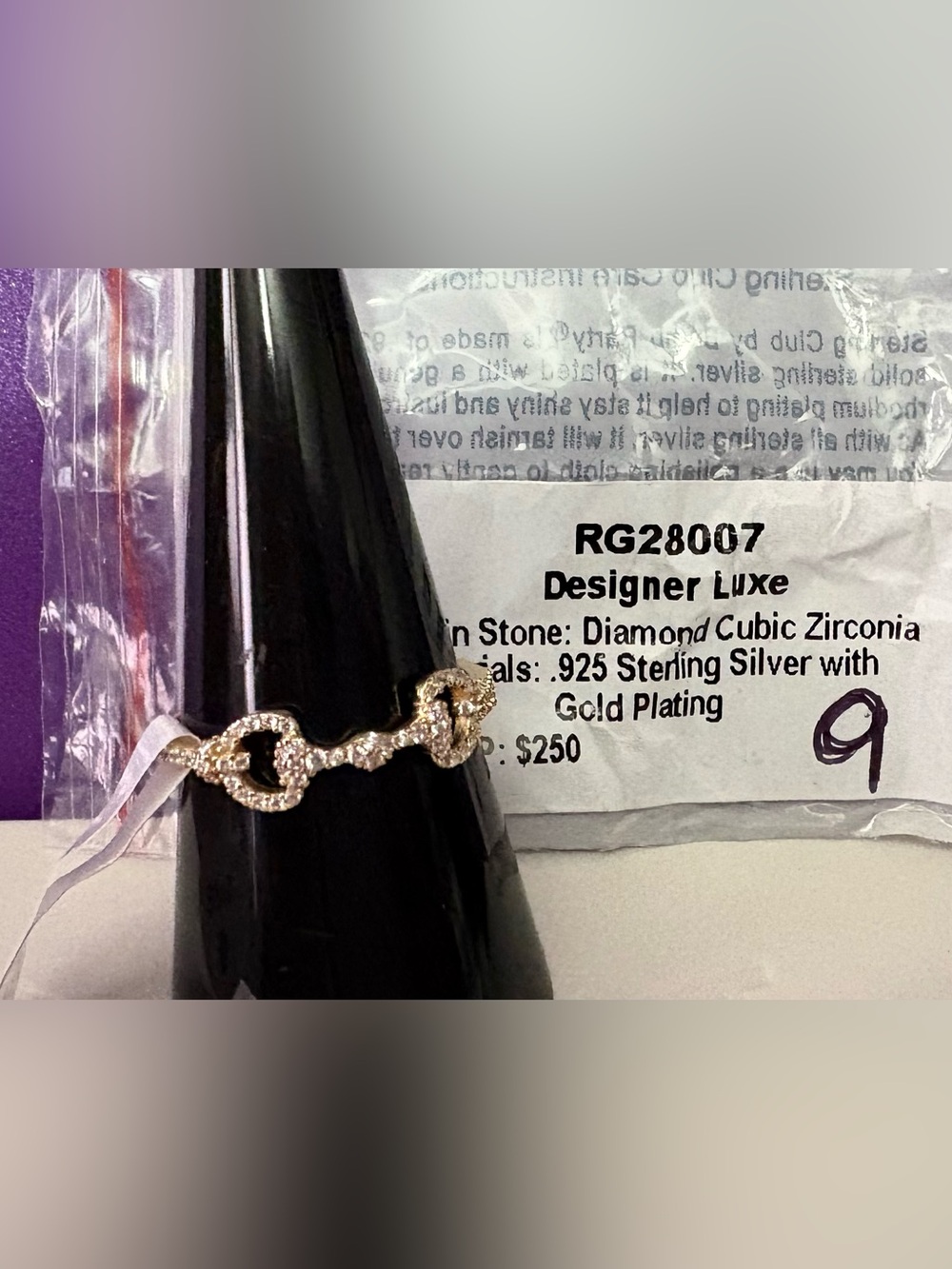 Bomb Party “Designer Luxe” vermeil 0.925 sterling silver/gold size 9 ring